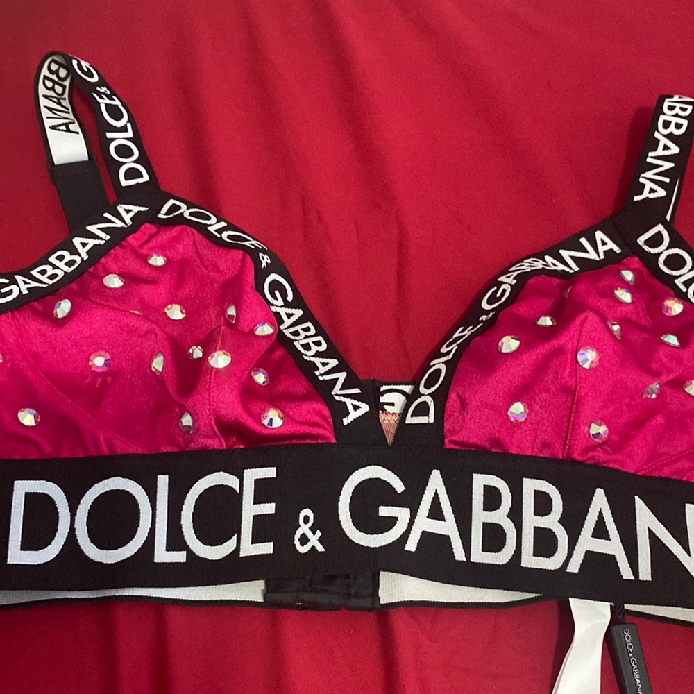 Dolce and Gabbana sport bra stones in front and back